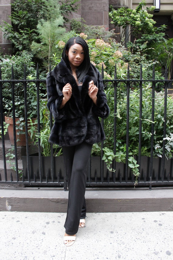 Black mink sales coat womens