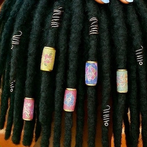 Boho Summer Hair beads for Braids, Loc Jewelry Set of 5, Handmade Dread Beads, Spring Dread Beads, Kawaii Hair Beads, Natural Hair Gift