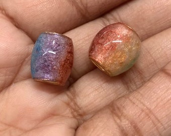 Loc Bead Jewelry, Hair Jewelry, Pride Beads for Locs and braids, Hair bead, large Loc Accessories, Handmade dreadlock bead, Rainbow Bead