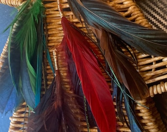 Joyería Feather Loc, Bobina de pavor con pluma, Amuletos de trenza, Accesorios para rastas del Festival Hippie, Accesorios para el cabello hechos a mano