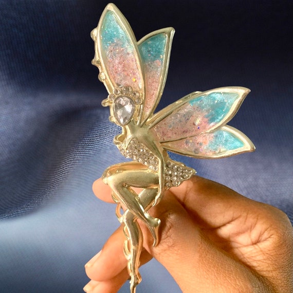 Silver Fairy Rhinestone Hair Claw Hair Accessory Amazon.com : 2 Pcs Cute Hair Claw Fairy Girl Rhinestone Hair  main image 4