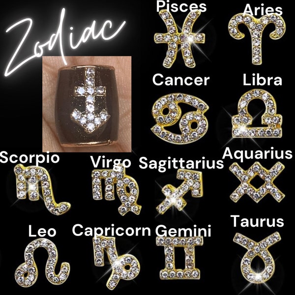 Zodiac Loc Jewelry Hair Beads, Dreadlock Beads, Dread accessories