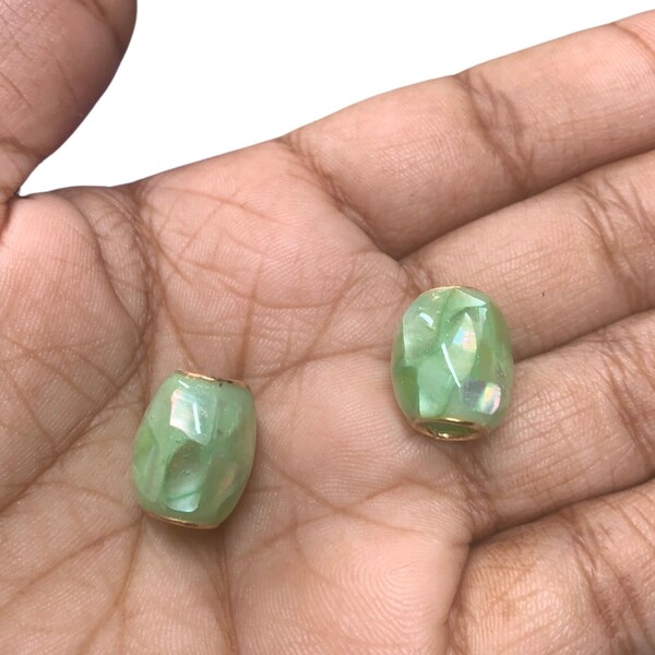 Loc Jewelry, Green Abalone Shell Bead,  Unique Hair Accessories, Handmade Loc Bead, Braid jewelry, Dread Beads,  Green beads