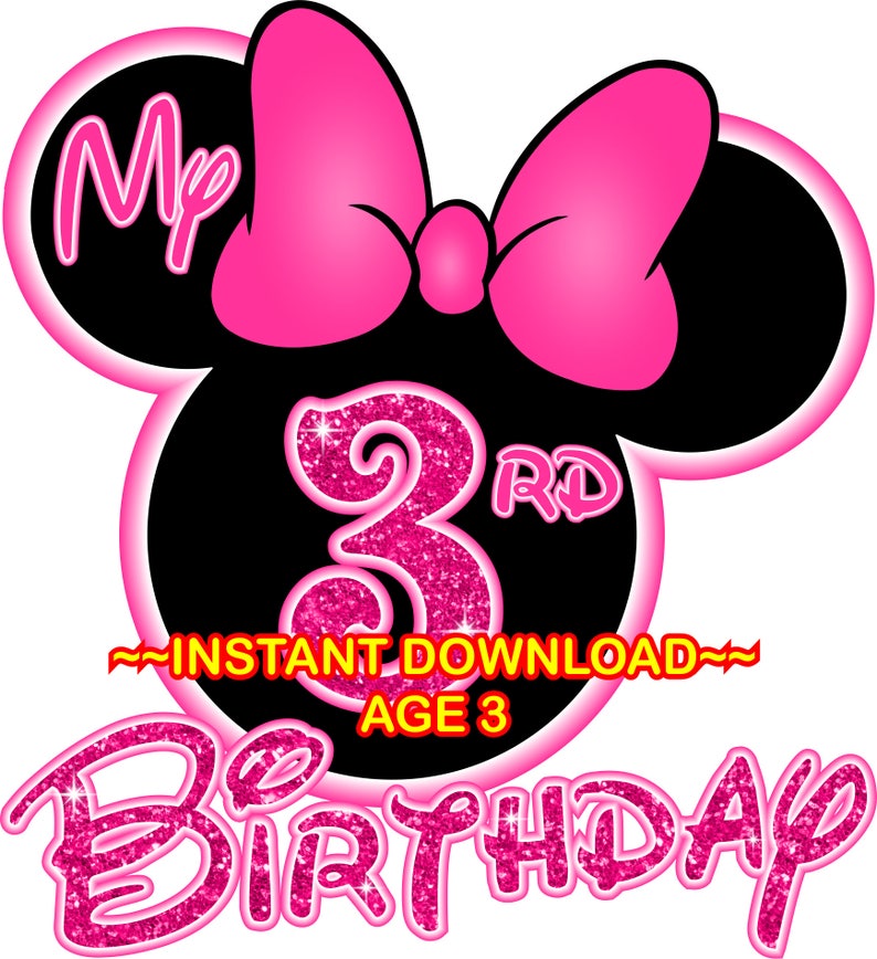 Minnie Mouse 3rd Birthday SVG