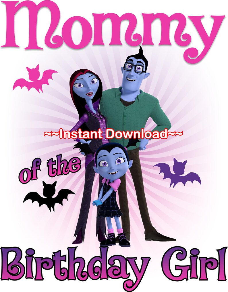Download Daddy Shirt Personalized Diy Mommy Shirt Vampirina Birthday Iron On Transfer Birthday Girl Party Printables Vampirina3rmomdad Paper Party Kids Craft Supplies Tools Vadel Com