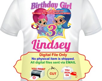 Shimmer and Shine Sparkle Birthday Shirt