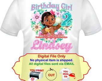 Moana Birthday Iron On Transfer, Personalized DIY Mommy Shirt, Daddy Shirt, Baby Moana Birthday Girl Party Printables - MOANABABY3C