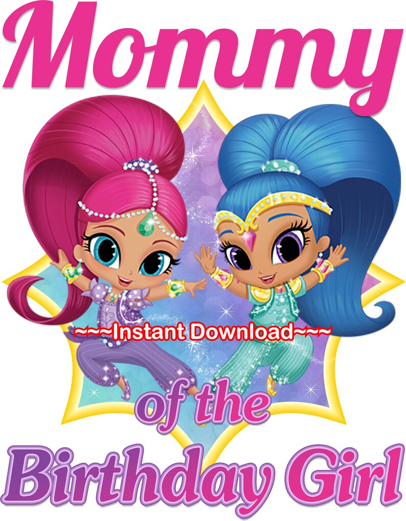 Shimmer and Shine Iron on Transfer Personalized DIY Mommy Etsy