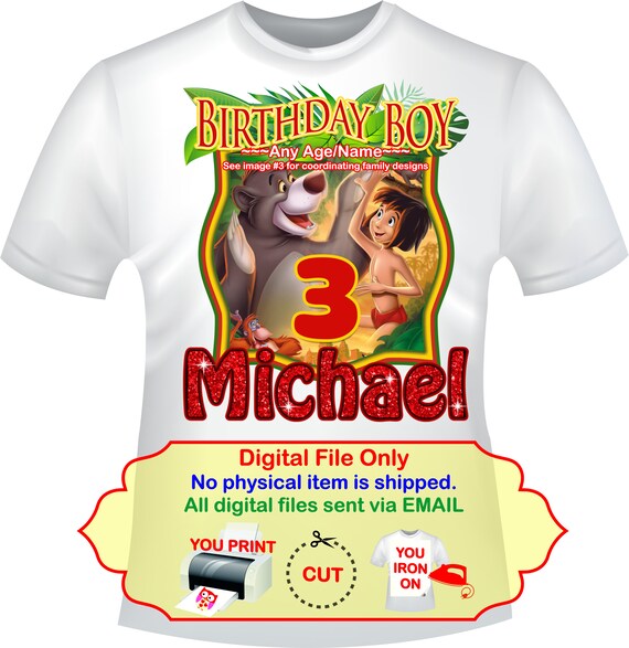 Jungle Book Sublimation DIGITAL FILE Jungle Book Iron on Transfer Printable Jungle Book Tshirt Jungle Book Shirt