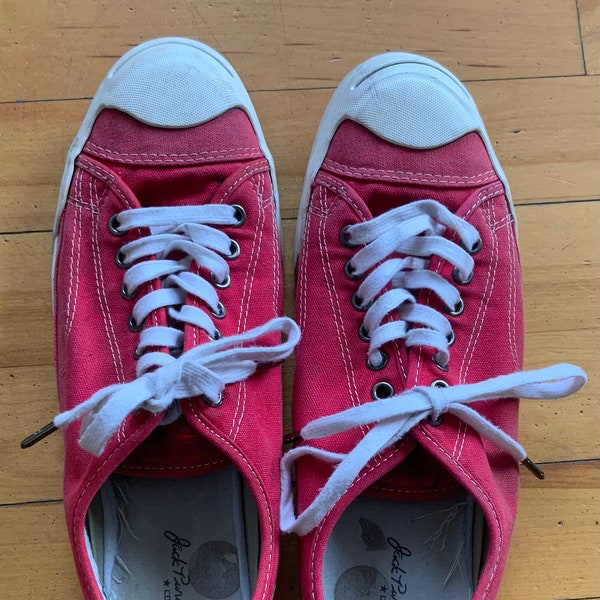 VINTAGE 90's Red Canvas JACK PURCELL Converse Tennis Shoes