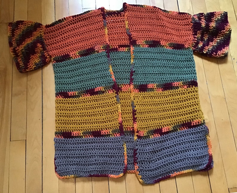 Crochet Ruffle Sleeve Cardigan.