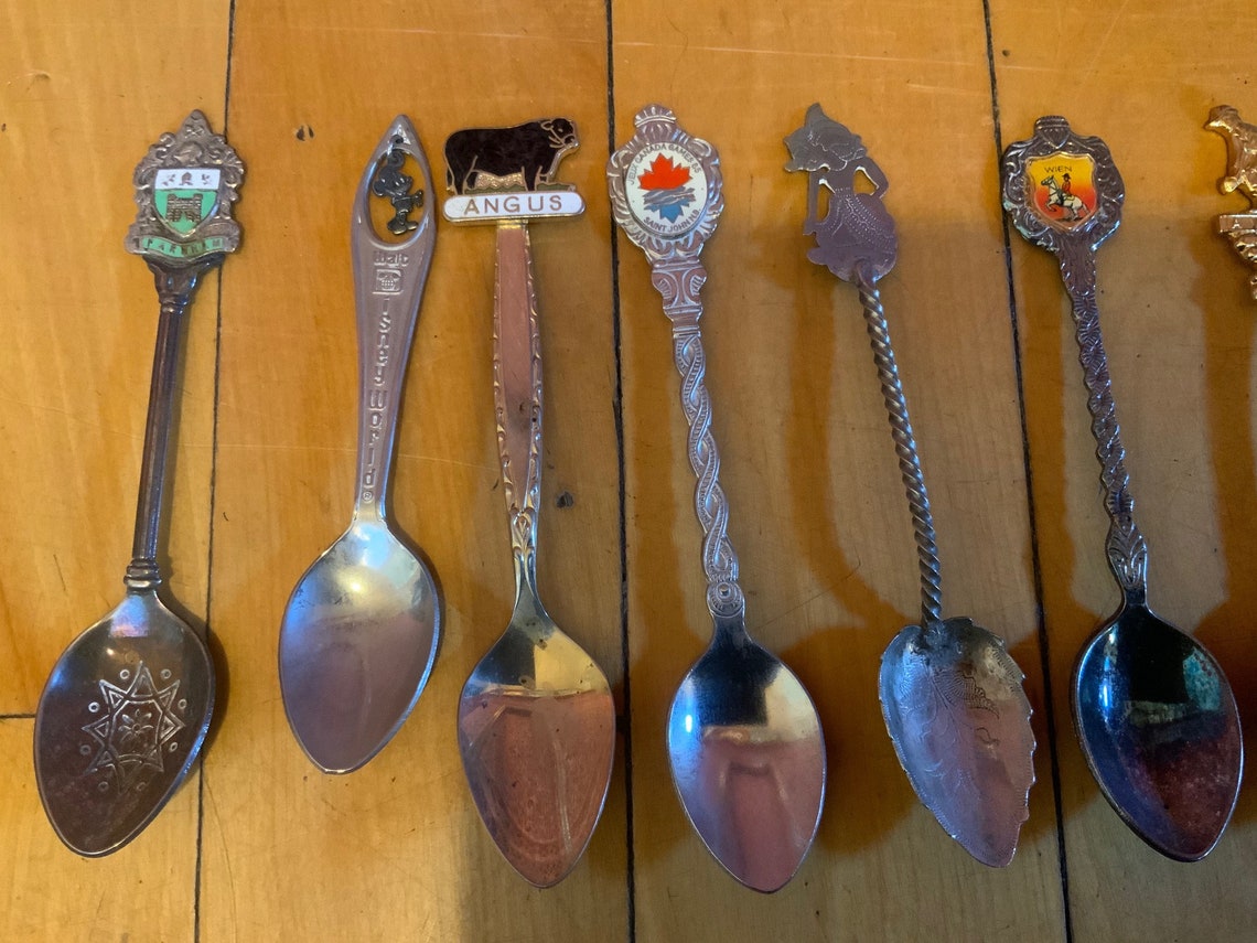 Vintage Collectable SILVER PLATED SOUVENIR Spoons Butter Etsy