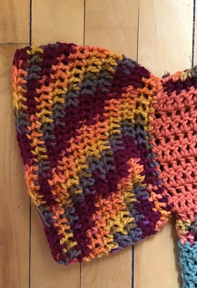 Crochet Ruffle Sleeve Cardigan.