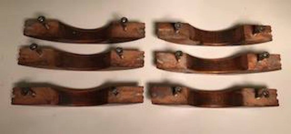 Vintage Grooved Maple Drawer Pulls With Screws Lot Of 6 Etsy
