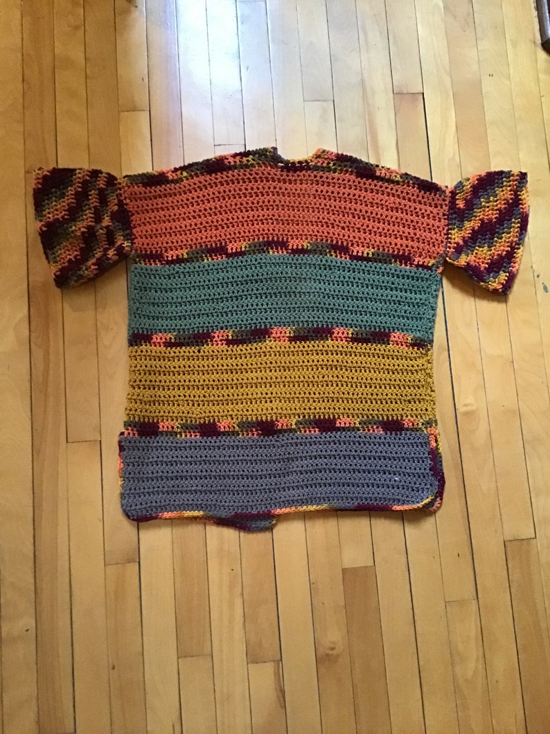 Crochet Ruffle Sleeve Cardigan.