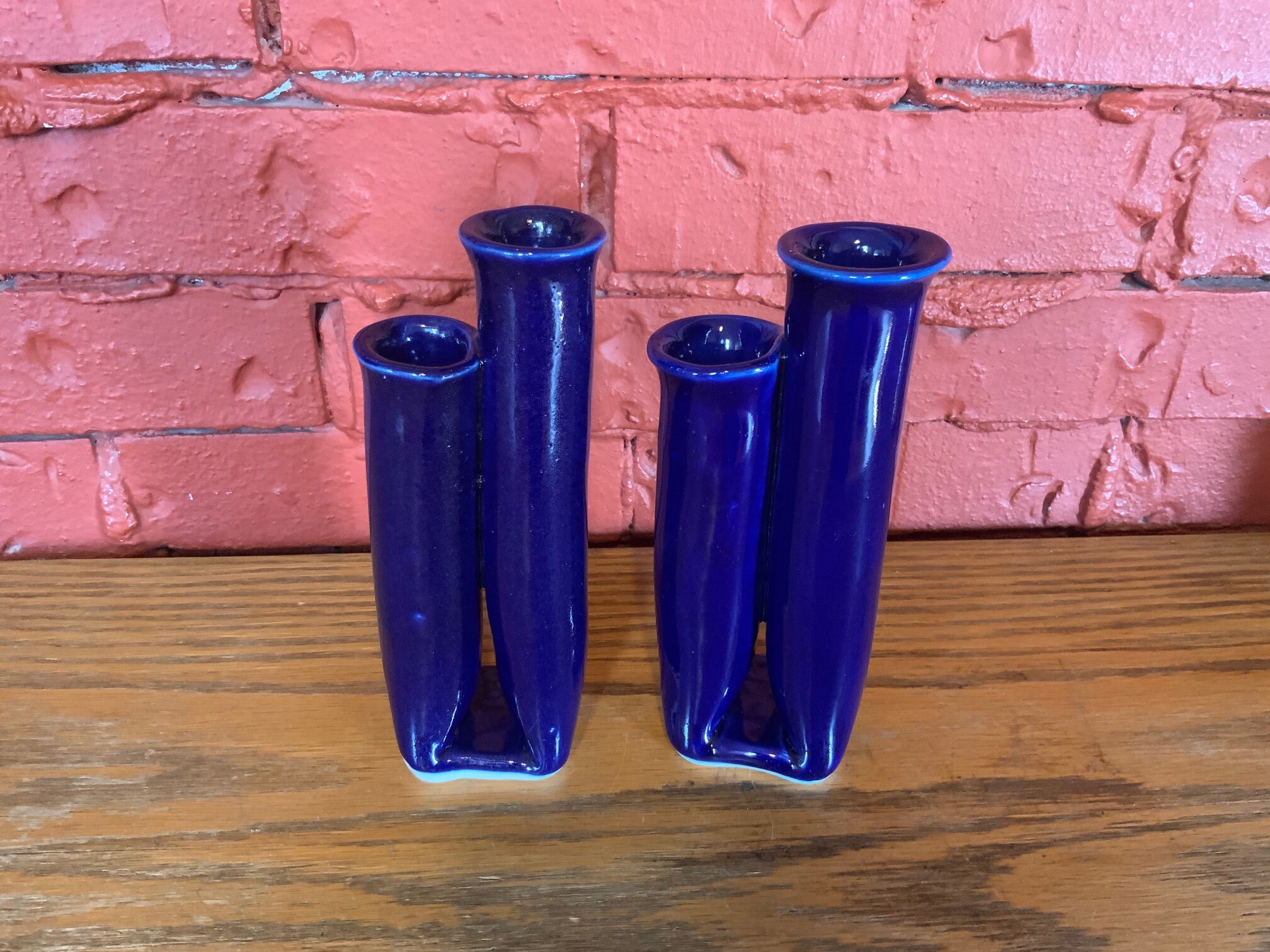 Vintage Blue Porcelain Candle Holders. Etsy