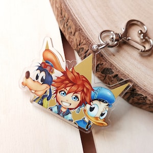 Double sided keychain. Sora. Goofy. Donald. | Kingdom Hearts