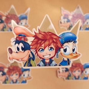 Kingdom Hearts sticker. Sora. Goofy. Donald
