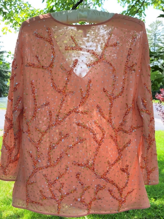 Vintage ESCADA Peach Top Women's Size 42 *GORGEOUS