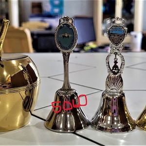 7 Variety Metal Bells - Brass - Copper - Silver Plate - Gold Plate