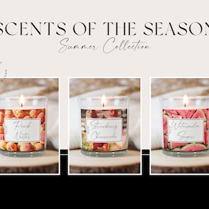 Summer Collection - Scents of the Season - Hand-Poured - 3 Soy Wax Candles - 10oz