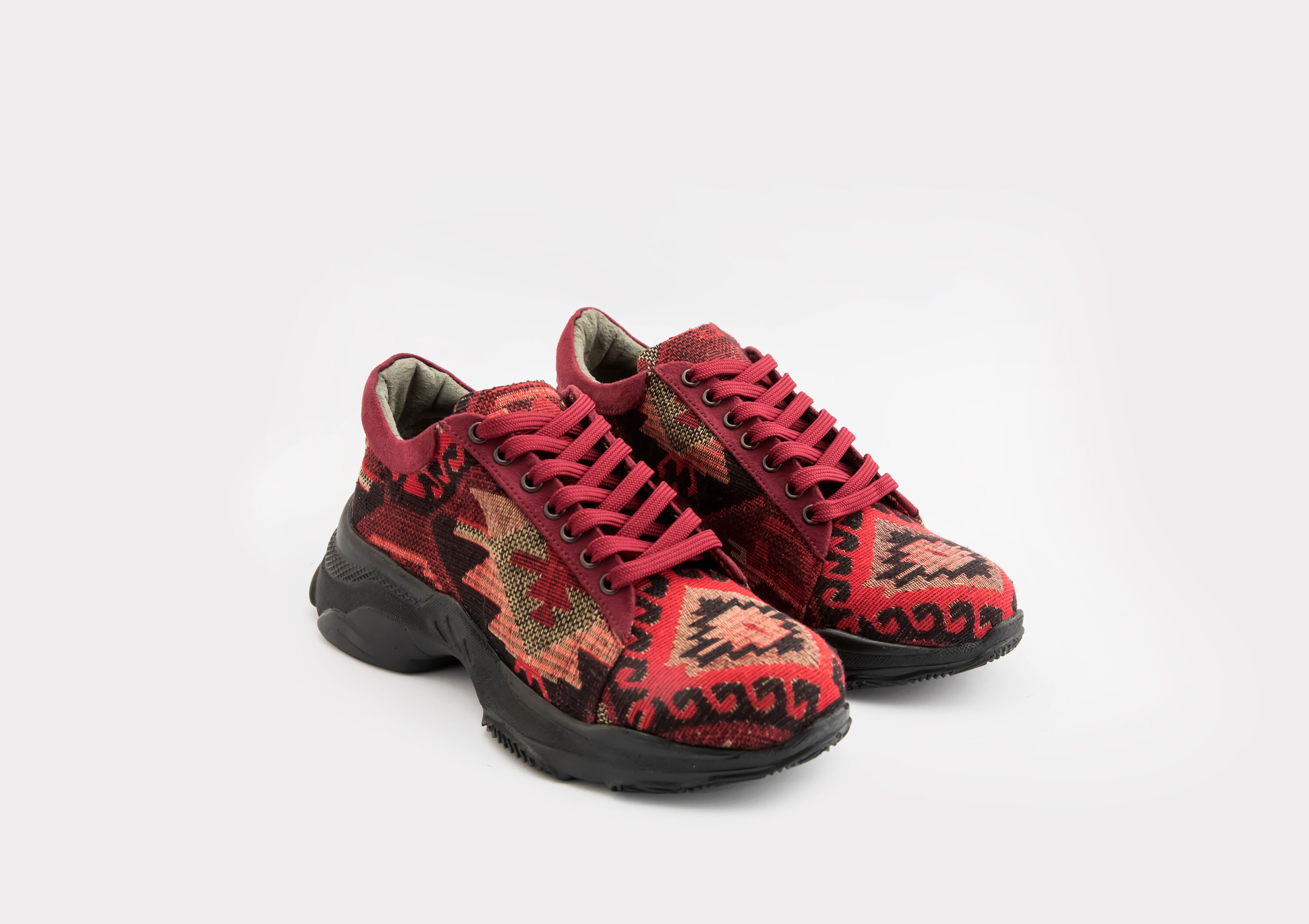 Armenian traditional women Red Sneakers taraz Breathable Etsy