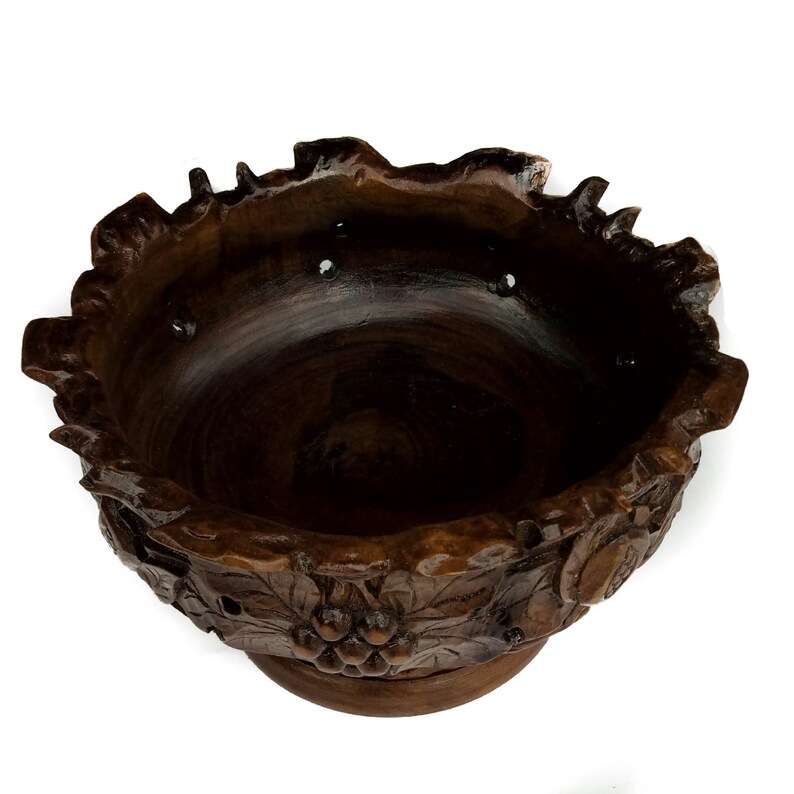 Armenian Bowl Big handmade Walnut Wood Carved Bowl hand carved bowl wooden Candy dish Wooden vase fruit bowl wooden carved vase