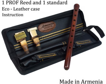 Professional Armenian DUDUK instrument Apricot Wood Duduk, Armenian Flute oboe - leather case - Playing Instruction