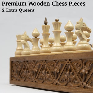 Unique Chess set with push to open drawer, Made from walnut wood, handmade chess board with wooden chess pieces, premium chess, luxury chess image 3