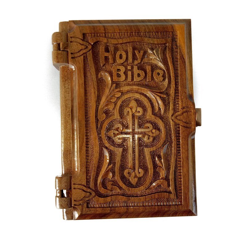 Walnut Wood Cover Holy Bible English Easy to Read Version Etsy