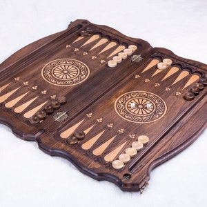 Luxury Backgammon Armenian coat of arms 23.6 inch handmade inlaid backgammon personalized image 4