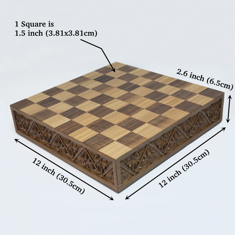 Unique Chess set with push to open drawer, Made from walnut wood, handmade chess board with wooden chess pieces, premium chess, luxury chess image 5