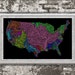 Charlie Cowan reviewed River basins of the US in rainbow colours (high resolution digital print) map print, wall art, poster map, home decor, wall decor, printable
