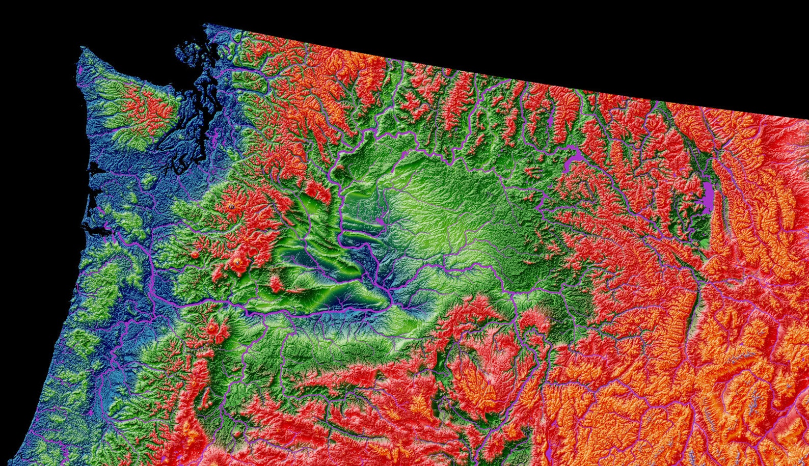 Elevation map of the US high resolution digital print map | Etsy