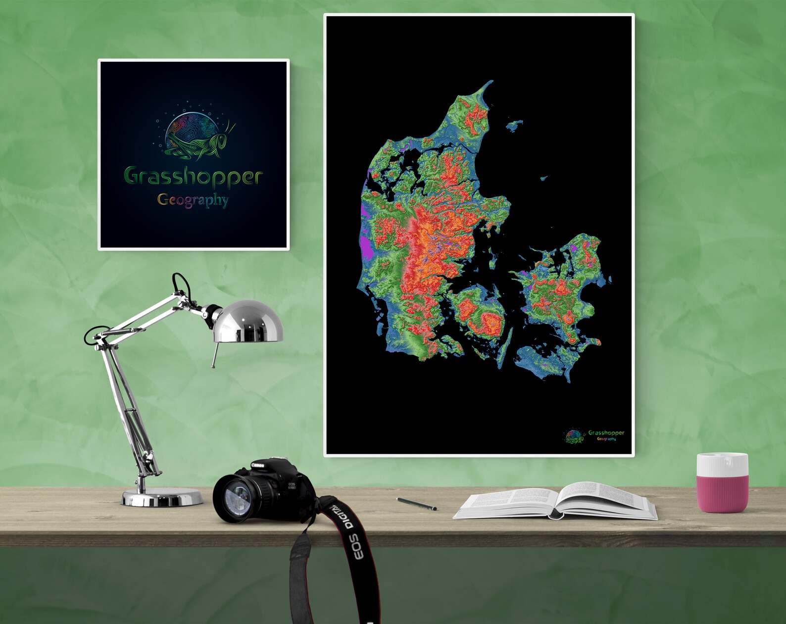 Elevation Map of Denmark high Resolution Digital Print Map Etsy