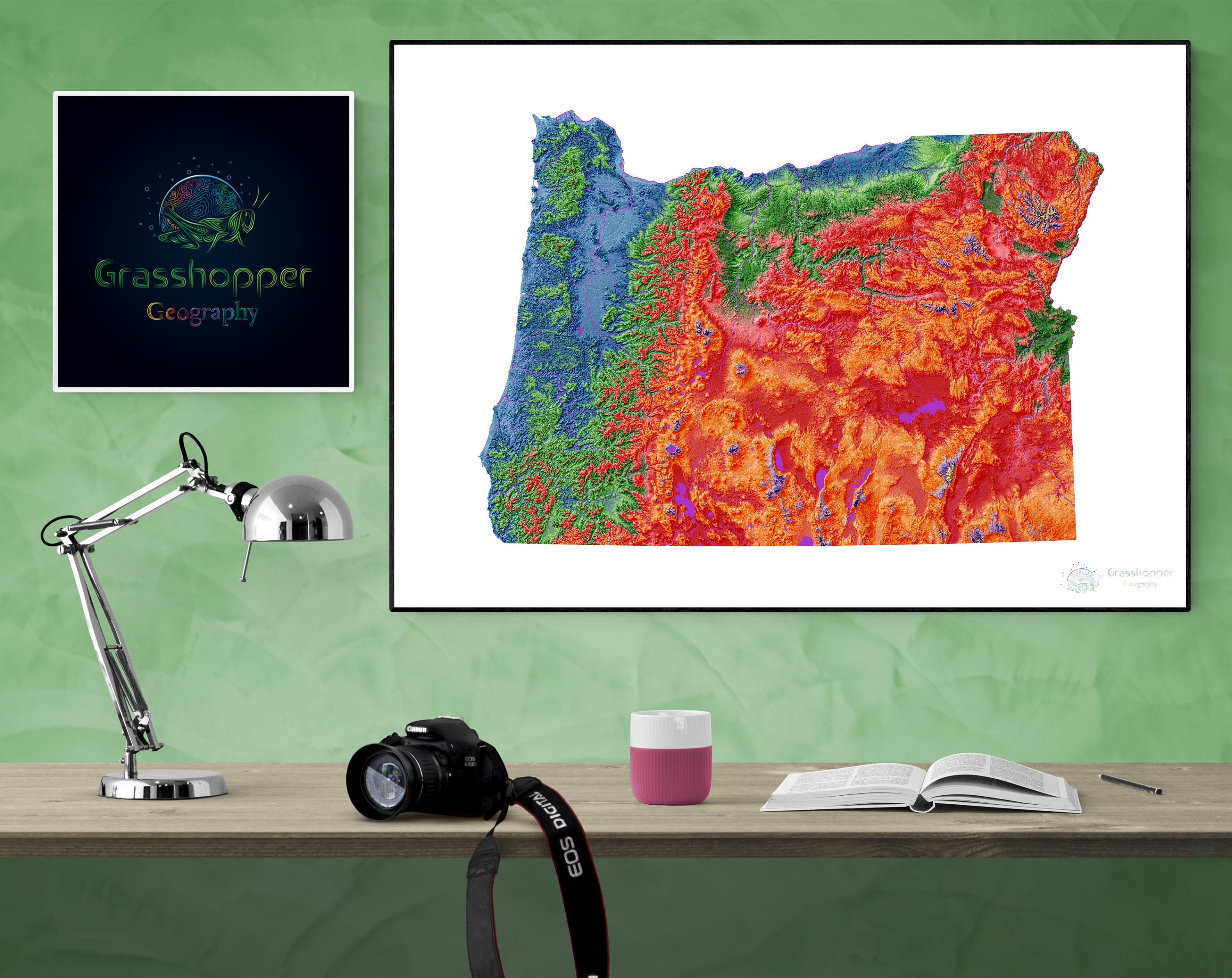 Elevation Map of Oregon high Resolution Digital Print Map Etsy