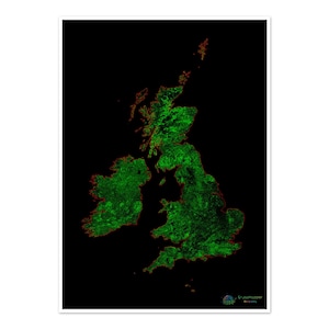 Die Britischen Inseln - Waldbedeckungskarte - Fine Art Print