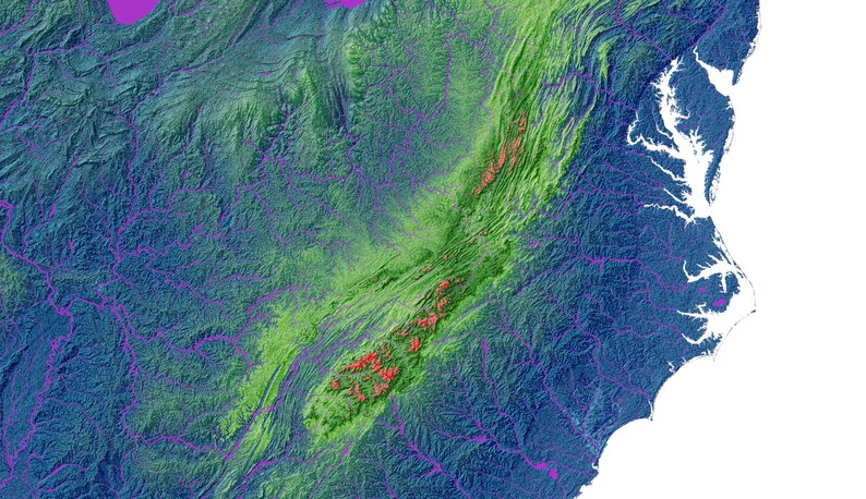 elevation map of the us high resolution digital print map etsy