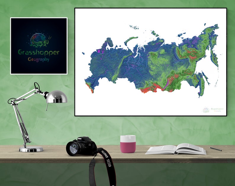 Elevation Map of Russia high Resolution Digital Print Map | Etsy