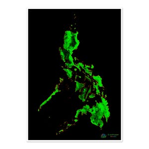 Die Philippinen - Waldbedeckungskarte - Fine Art Print