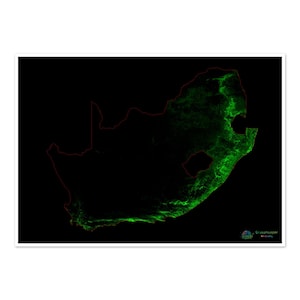 Südafrika - Waldbedeckungskarte - Fine Art Print