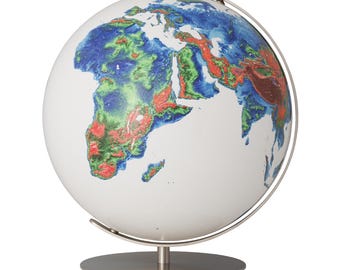 Elevation globe in white
