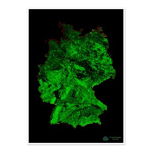 Deutschland - Waldbedeckungskarte - Fine Art Print