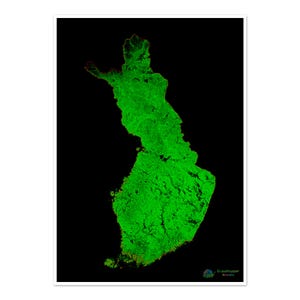 Finnland - Waldbedeckungskarte - Fine Art Print