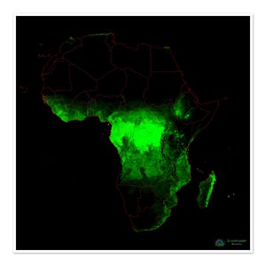 Afrika - Waldbedeckungskarte - Fine Art Print