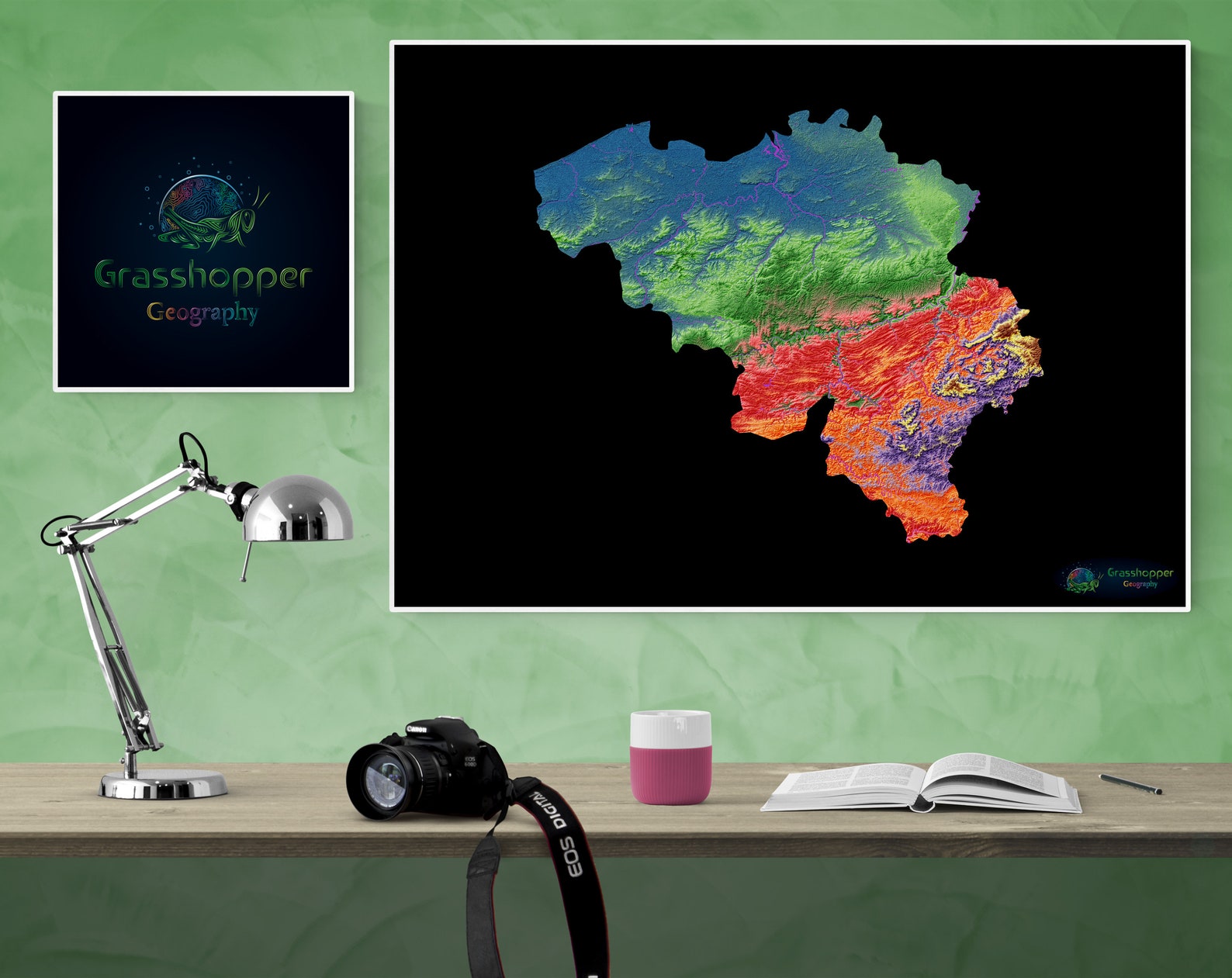 Elevation Map of Belgium high Resolution Digital Print Map Etsy