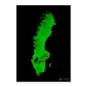 Schweden - Waldbedeckungskarte - Fine Art Print