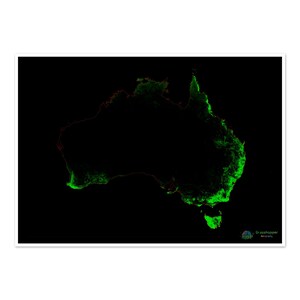 Australien - Waldlandschaft Landkarte - Fine Art Print