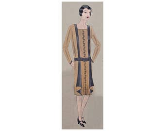 Un vestido encantador de 1928, patrón imprimible confeccionado