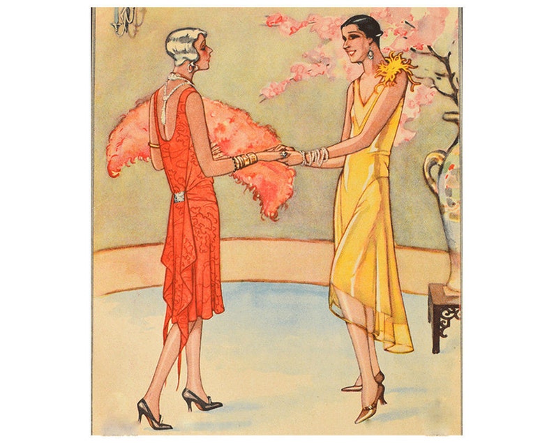 1920s Patterns – Vintage, Reproduction Sewing Patterns     Two elegant 1920s evening dresses 2 ready-made printable patterns  AT vintagedancer.com